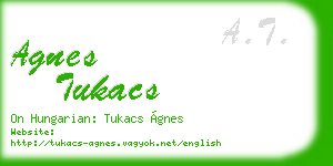 agnes tukacs business card